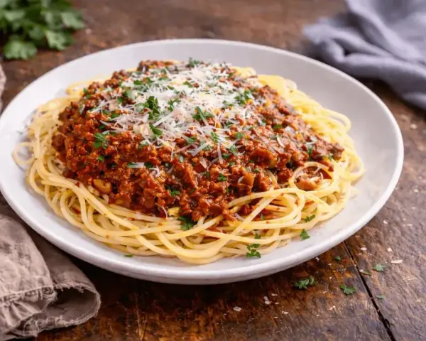 Pyszne spaghetti bolognese, idealne na obiad. Dowiedz się, jak zrobić spaghetti krok po kroku!